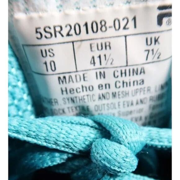 Fila Shoes Womens 10 Athletic Trainers Running Foam Cool Max Black Blue Comfort - Picture 12 of 14